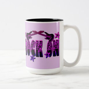 Pink Logo Rock On Guitars & Stars Mug