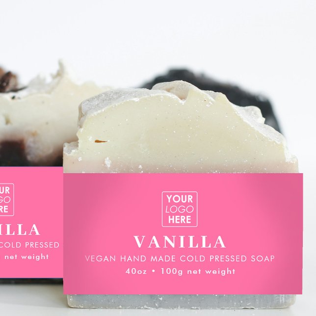 Pink Logo Soap Belly Band Product Label Wrap  (Pink Logo Soap Belly Band Product Label Wrap)