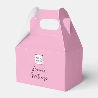 Pink Logo Text Promotional Business Packaging Favor Boxes