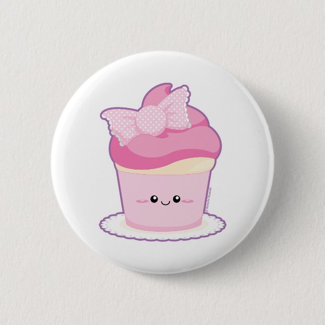 Pink Lolita Cupcake Button (Front)