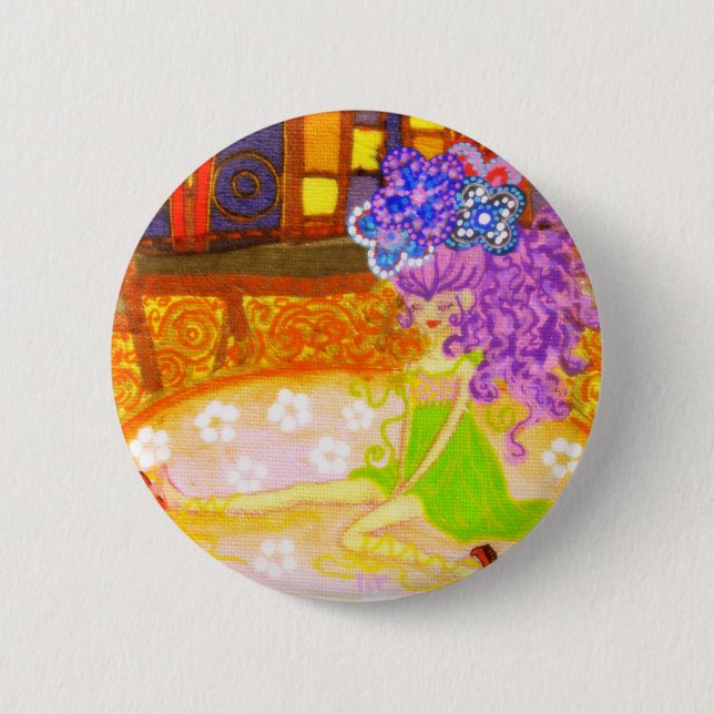 pink lolita pinback button (Front)