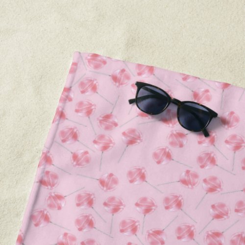 Pink Lollipop  Beach Towel