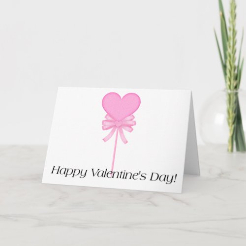 Pink Lollipop Happy Valentines Day Greeting Card