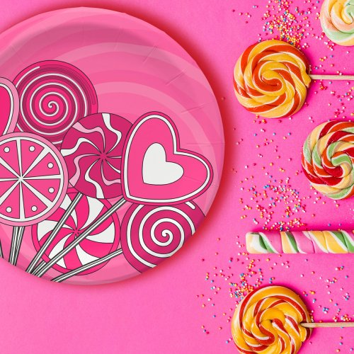 Pink lollipop Plate