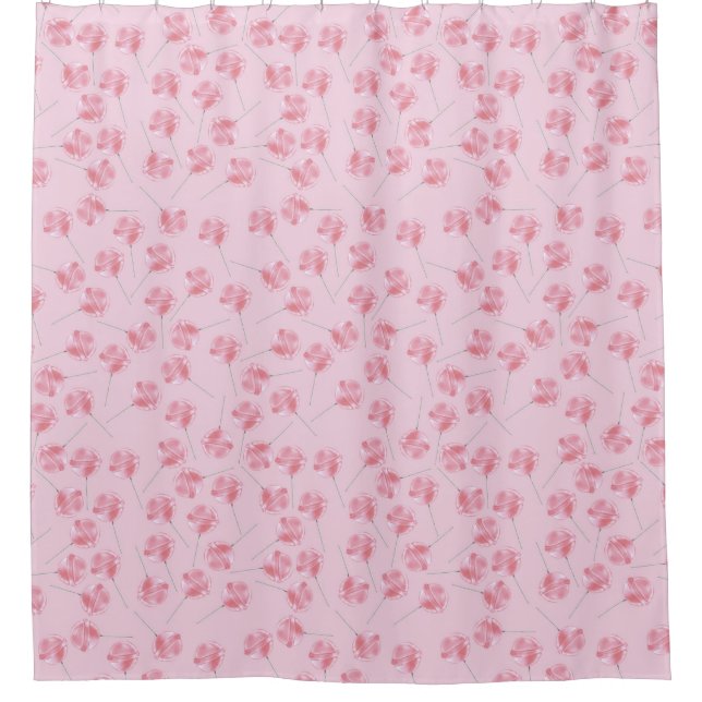 Pink Lollipop Shower Curtain (Front)