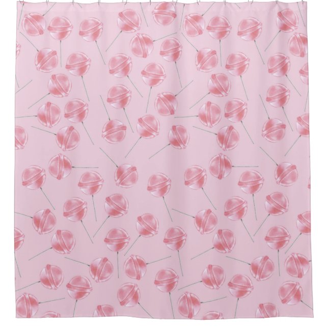 Pink Lollipop Shower Curtain (Front)