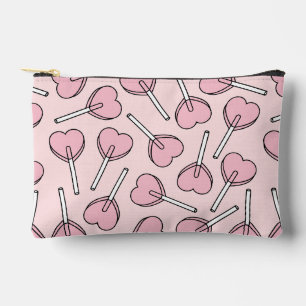 Pink Lollipops, Heart Lollipops, Lollipop Pattern Accessory Pouch