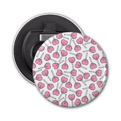 Pink Lollipops Heart Lollipops Lollipop Pattern Bottle Opener