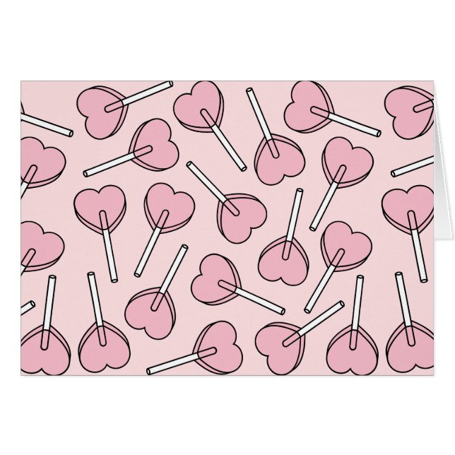 Pink Lollipops, Heart Lollipops, Lollipop Pattern Cards (Front Horizontal)