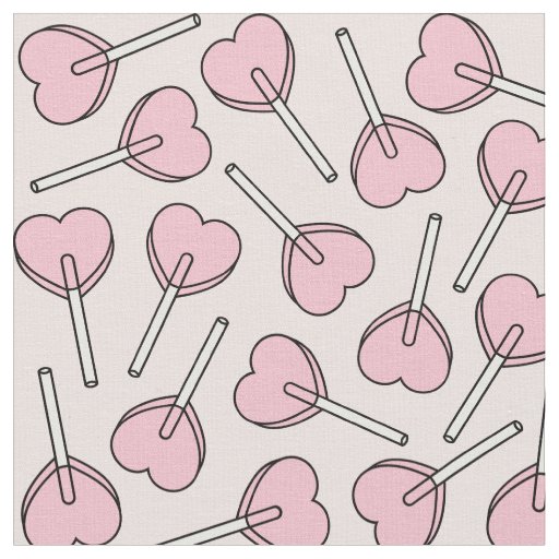 Pink Lollipops, Heart Lollipops, Lollipop Pattern Fabric