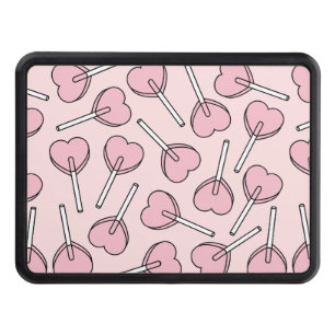 Pink Lollipops, Heart Lollipops, Lollipop Pattern Hitch Cover