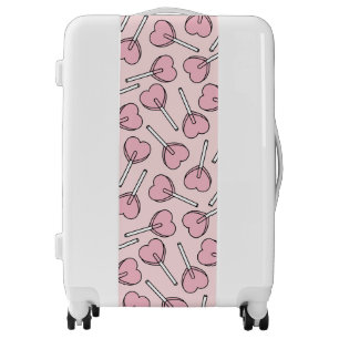 Pink Lollipops, Heart Lollipops, Lollipop Pattern Luggage