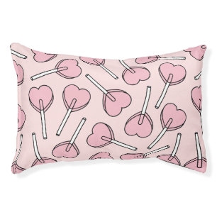 Pink Lollipops, Heart Lollipops, Lollipop Pattern Pet Bed