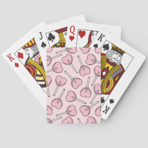 Pink Lollipops, Heart Lollipops, Lollipop Pattern Poker Cards