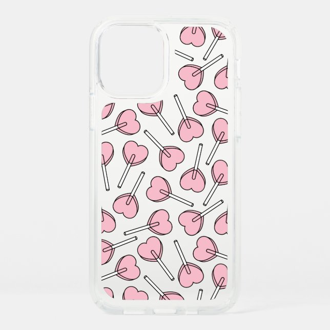 Pink Lollipops, Heart Lollipops, Lollipop Pattern Speck iPhone 12 Case (Front)