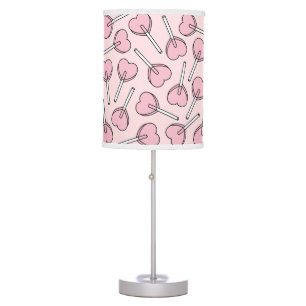 Pink Lollipops, Heart Lollipops, Lollipop Pattern Table Lamp