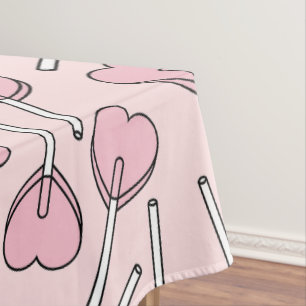 Pink Lollipops, Heart Lollipops, Lollipop Pattern Tablecloth