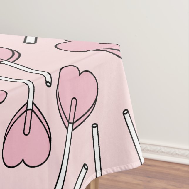 Pink Lollipops, Heart Lollipops, Lollipop Pattern Tablecloth (In Situ)