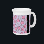 Pink Lollipops, Heart Lollipops, Lolly, Your Name Beverage Pitcher<br><div class="desc">Cute,  fun and adorable pattern with pink lollipops on purple background. Modern and trendy gift,  perfect for the candy lover in your life. Personalize by adding your name,  nickname,  monogram or initials.</div>