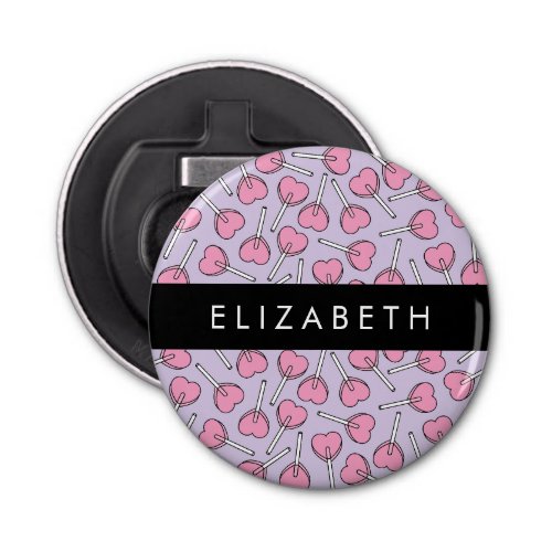 Pink Lollipops Heart Lollipops Lolly Your Name Bottle Opener