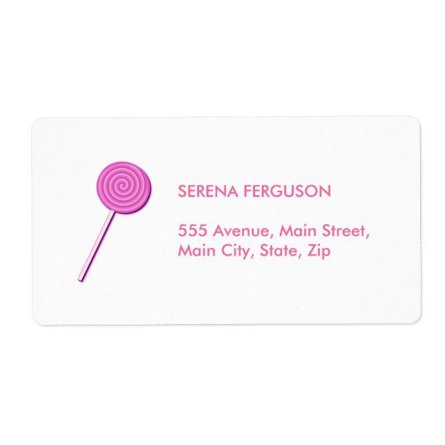 Pink Lollypop Label (Front)