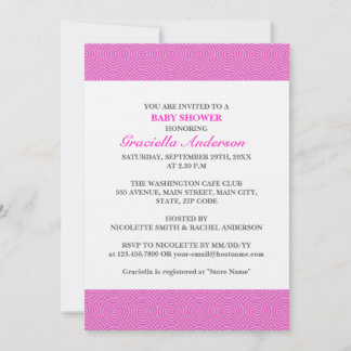 Pink Lollypop Pattern Baby Shower Invitation