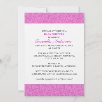 Pink Lollypop Pattern Baby Shower Invitation by morning6 at Zazzle