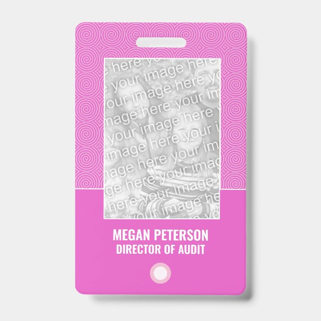 Pink Lollypop Pattern Badge (Front)
