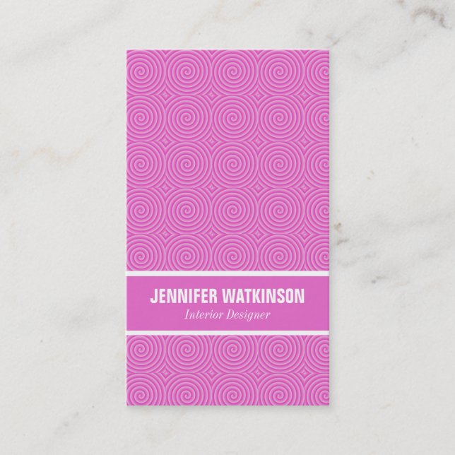 Pink Lollypop Pattern Business Card (Front)