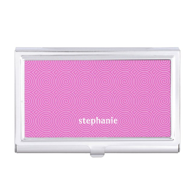 Pink Lollypop Pattern Business Card Case (Front)