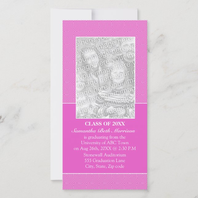 Pink Lollypop Pattern Graduation Announcement (Front)