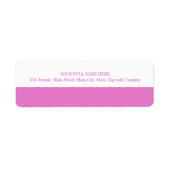 Pink Lollypop Pattern Label (Front)