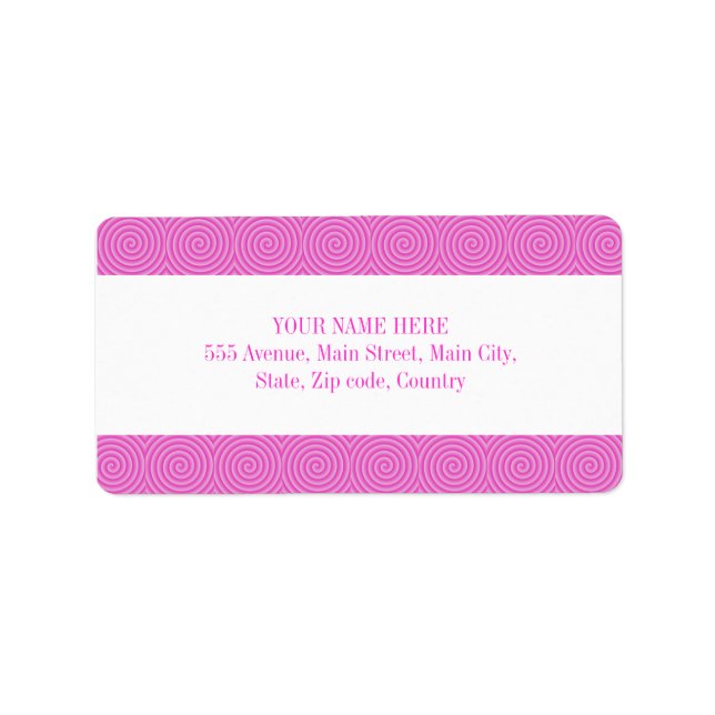 Pink Lollypop Pattern Label (Front)