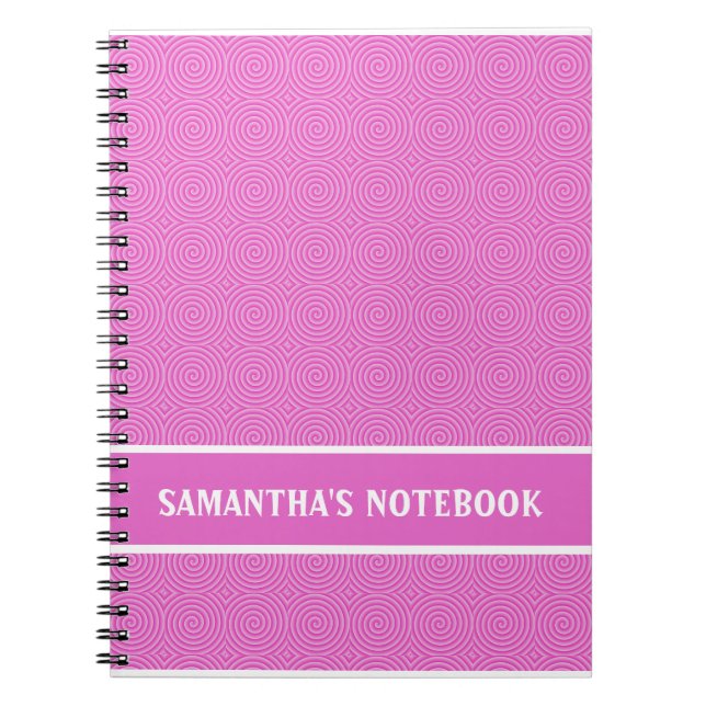 Pink Lollypop Pattern Notebook (Front)