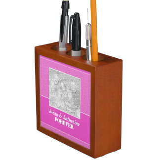 Pink Lollypop Pattern Photo Pencil Holder