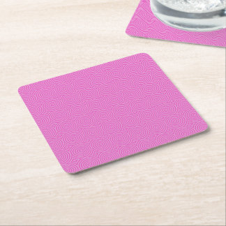 Pink Lollypop Pattern Square Paper Coaster