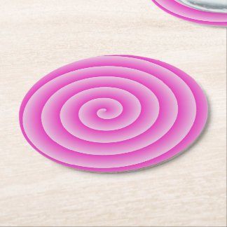 Pink Lollypop Round Paper Coaster