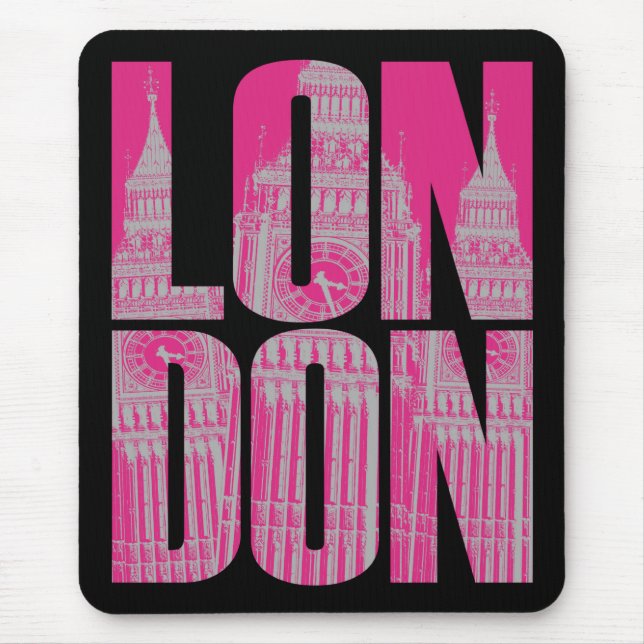 Pink London Mouse Pad (Front)