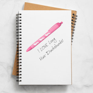 Pink Long Hair Dachshund Ink Pen Dachshund Moms