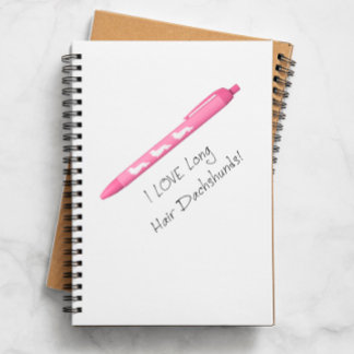 Pink Long Hair Dachshund Ink Pen Dachshund Moms
