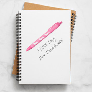 Pink Long Hair Dachshund Ink Pen Dachshund Moms by Smoothe1 at Zazzle