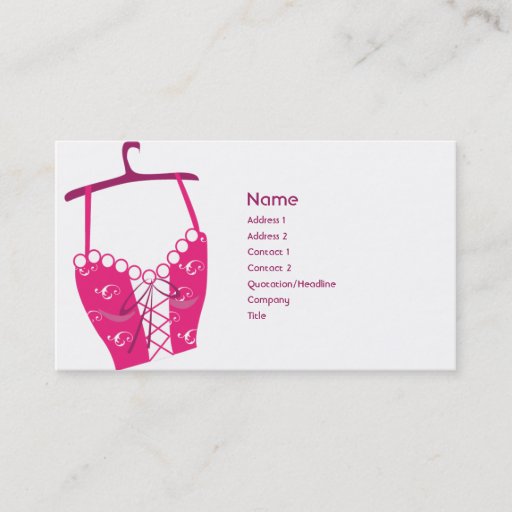 Customizable Pink Longlinebra - Business Business Card Template
