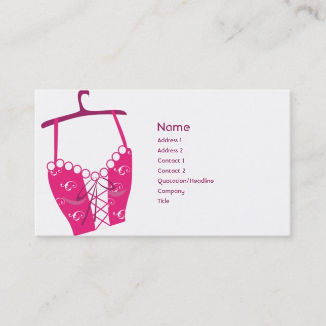 Pink Longlinebra - Business Card (Front)