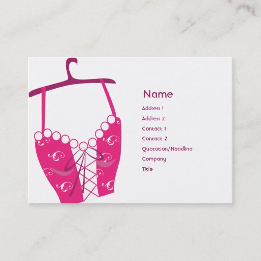Customizable Pink Longlinebra - Chubby Business Card Templates
