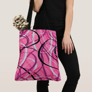 Pink Loops Abstract Art Tote Bag
