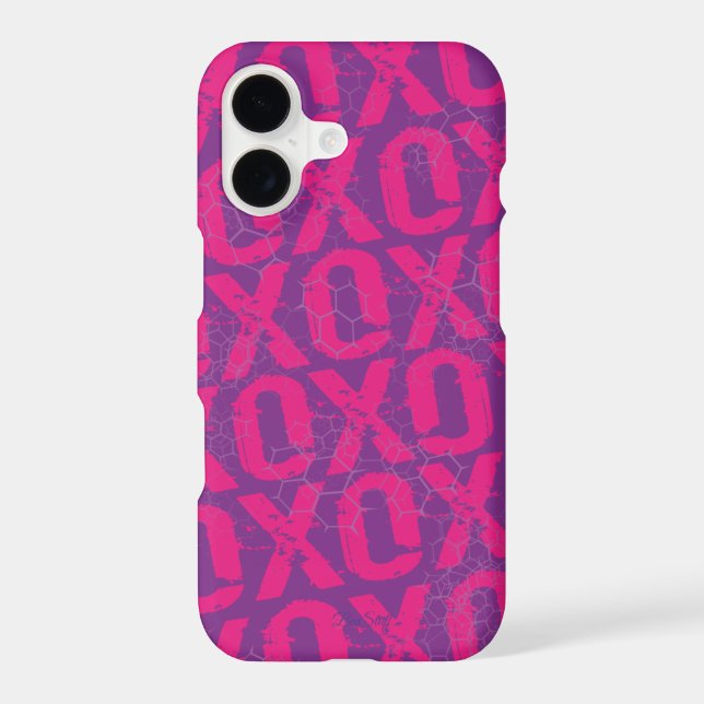 Pink Lotsa XOXO Hugs & Kisses Pattern  Case-Mate iPhone Case (Back)