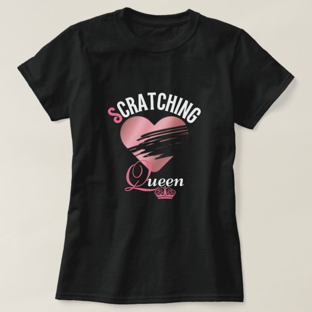 Pink Lottery Scratching Queen T-Shirt (Design Front)