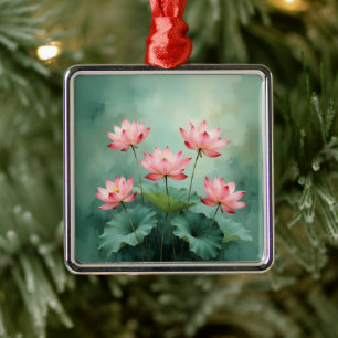 Pink Lotus Artwork  Metal Ornament