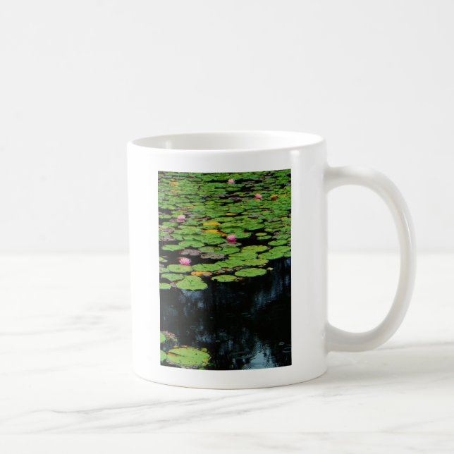 pink lotus black coffee mug (Right)