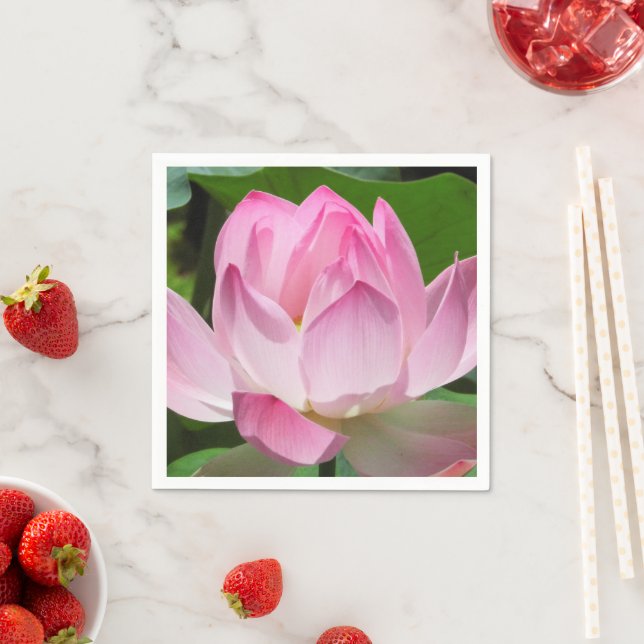 Pink Lotus Bloom Napkins (Insitu)